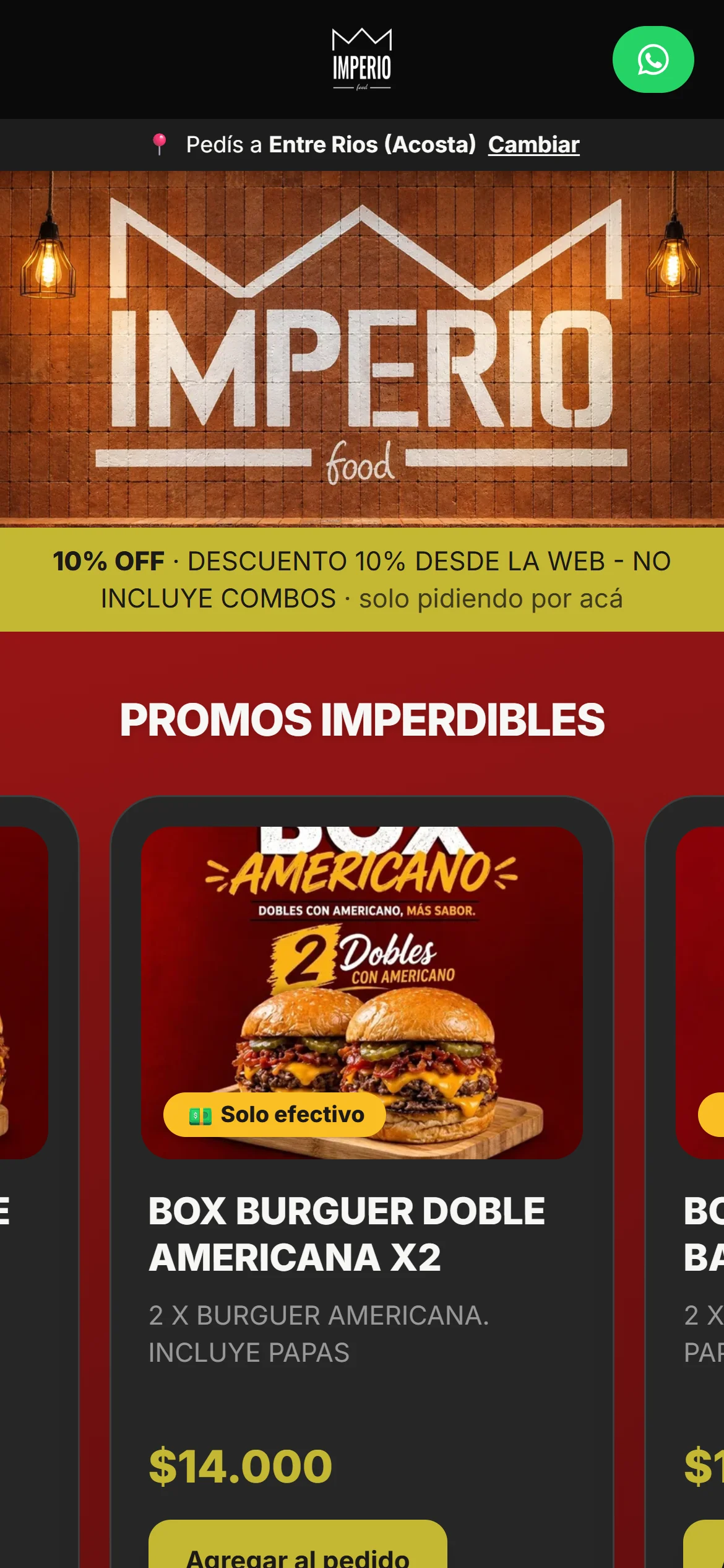 El aviso de descuento de la tienda: 10% off pidiendo por la web